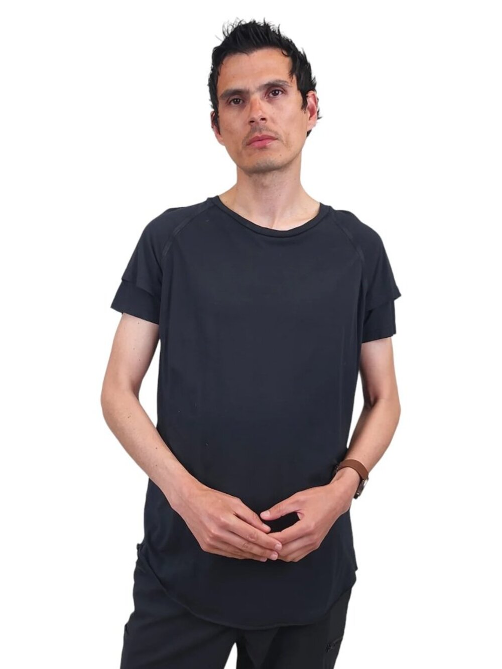 Reese De Luca Black Double Sleeve T-Shirt/13412